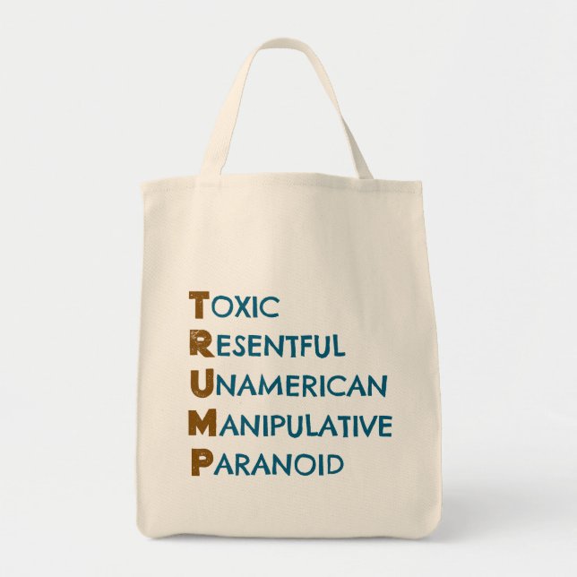 Bolso De Tela Acrónimo contra Trump en personalizable (Frente)