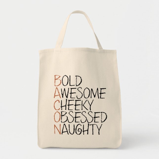 Bolso De Tela Actitud de Bacon (Frente)