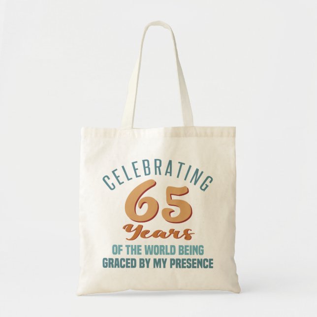 Bolso De Tela Actitud de cumpleaños 65 (Frente)