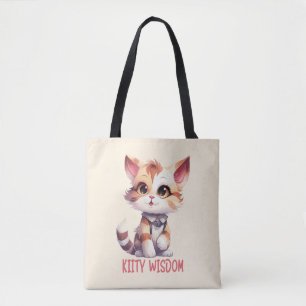 Bolso De Tela Actitud de gato despreocupada - Diseño felino lúdi