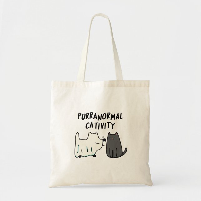 Bolso De Tela Actividad Purranormal Divertida Pulla de Gatos de  (Frente)