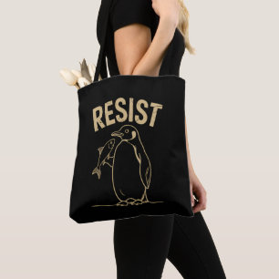 Bolso De Tela Activismo de Pingüinos de Resistencia Protesta Vin