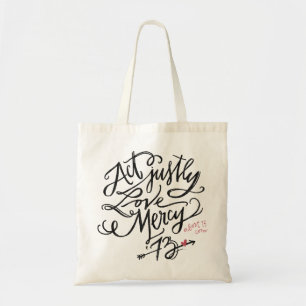 Bolso De Tela Acto justo. Misericordia del amor. /Abort73.com