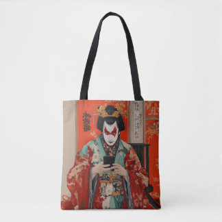 Bolso De Tela Actor Kabuki con teléfono celular