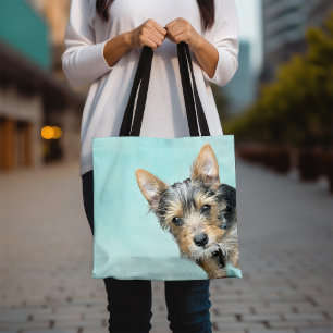 Bolso De Tela Acuarela acuática con foto Mascota
