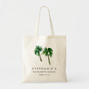 Bolso De Tela Acuarela Árboles de Palma Tropicales Despedida de