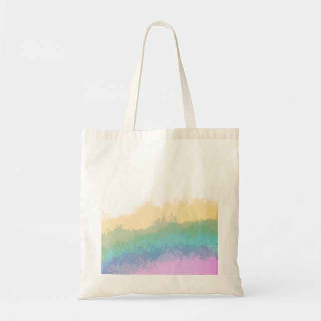Bolso De Tela Acuarela arcoíris de pincelada (Frente)