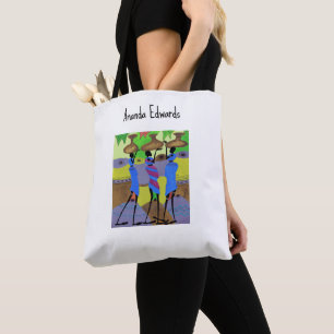 Bolso De Tela Acuarela, arte africano, regreso del río