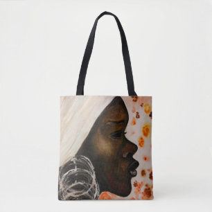 Bolso De Tela Acuarela - Belleza africana - Pintura de arte mode