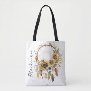 Bolso De Tela Acuarela Boho Cazador de Sueños