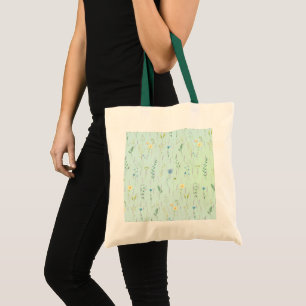 Bolso De Tela Acuarela botánica rústica gradiente flora flor