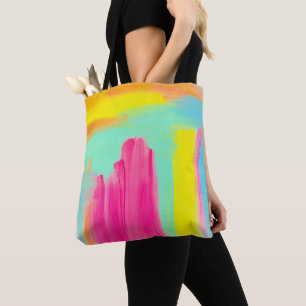 Bolso De Tela Acuarela brillante en todo el tote de verano impre