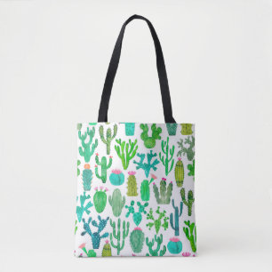 Bolso De Tela Acuarela cactus sin fisuras. Grupo Cacti