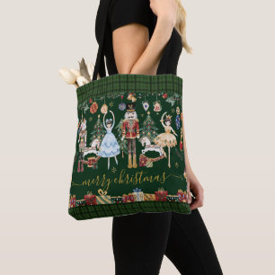 Bolso De Tela Acuarela Cascanueces Vintage Navideño