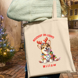 Bolso De Tela Acuarela Corgi Festive Dog Tote Bag