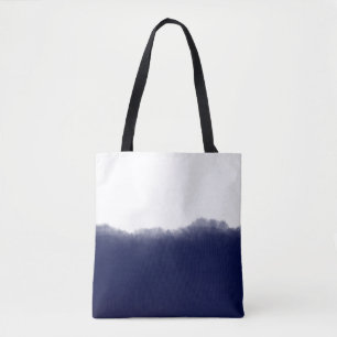 Bolso De Tela Acuarela de agua azul marino oscuro