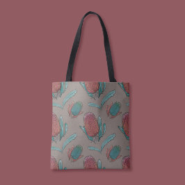 Bolso De Tela Acuarela de Banksia Roja - Flor nativa australiana