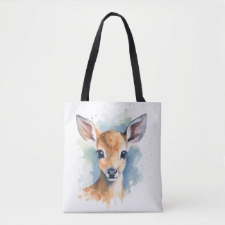 Bolso De Tela Acuarela de bebe venado