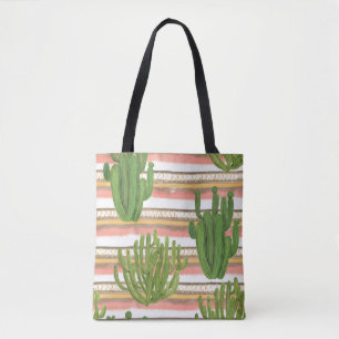 Bolso De Tela acuarela de cactus, fondo de banda, palmas sin sol