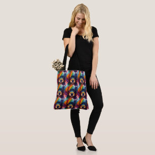 Bolso De Tela acuarela de canto de arcoiris