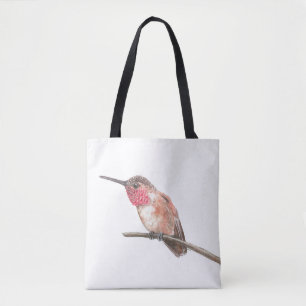 Bolso De Tela acuarela de colibrí