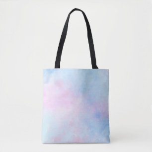 Bolso De Tela Acuarela de ensueño azul turquesa rosa