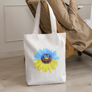 Bolso De Tela Acuarela de girasol de Ucrania bandera azul amaril