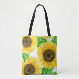 Bolso De Tela acuarela de girasoles