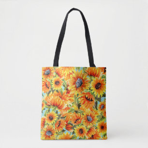 Bolso De Tela Acuarela de girasoles: Ilustracion sin foco