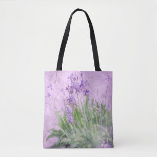 Bolso De Tela Acuarela de iris morados -