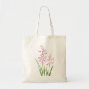 Bolso De Tela acuarela de jacinto rosa