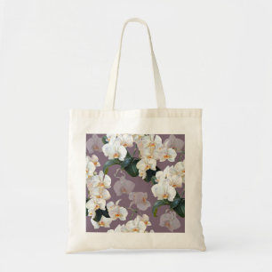 Bolso De Tela Acuarela de lavanda oscura orquídea.