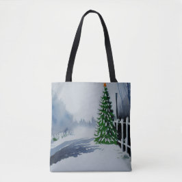 Bolso De Tela Acuarela de Navidades de campo