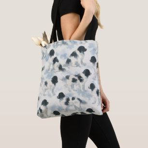 Bolso De Tela Acuarela de perro Landseer Newfoundland 