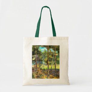 Bolso De Tela acuarela de pintura de bosques de pino
