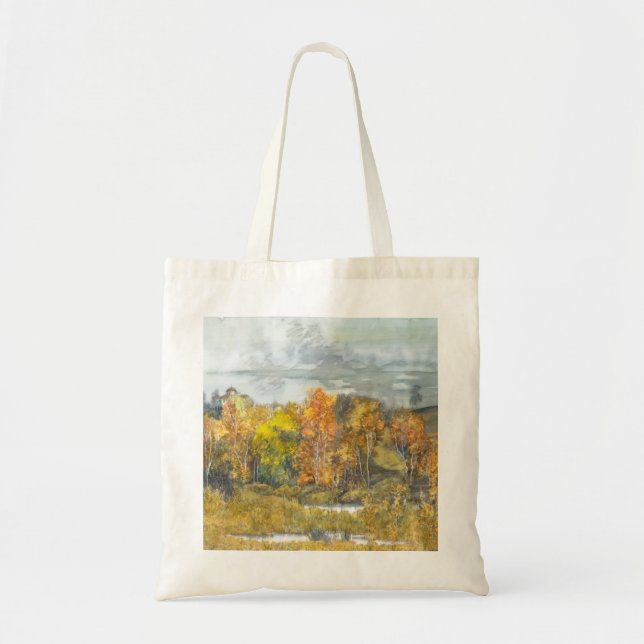 Bolso De Tela acuarela de pintura de otoño (Frente)