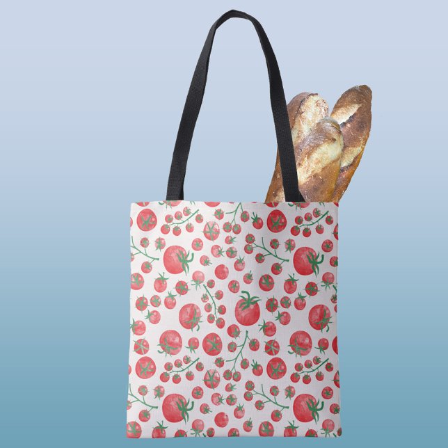 Bolso De Tela Acuarela de tomate (Watercolor tomato pattern tote bag)