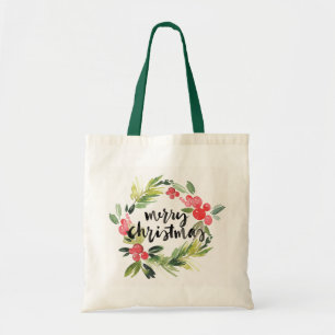 Bolso De Tela Acuarela del navidad el - guirnalda de las