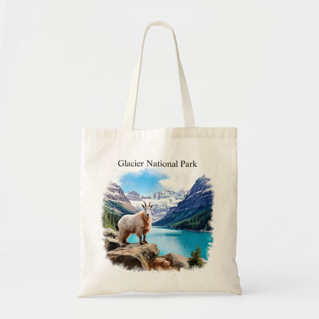 Bolso De Tela Acuarela del Parque Nacional del Glaciar (Frente)