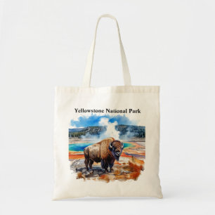 Bolso De Tela Acuarela del Parque Nacional Yellowstone