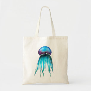 Bolso De Tela Acuarela dorada acuática moderna