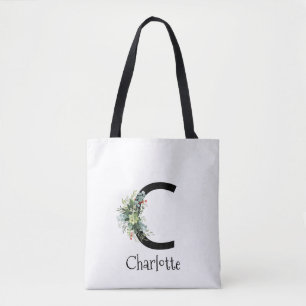 Bolso De Tela Acuarela elegante carta flor blanca