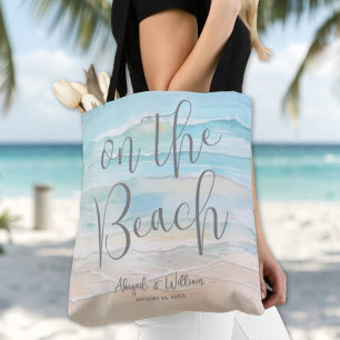 Bolso De Tela Acuarela en la boda en la playa