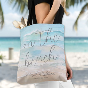 Bolso De Tela Acuarela en la boda en la playa