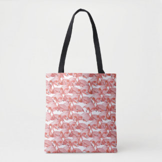 Bolso De Tela Acuarela Flamingo: Patrón pequeño sin foco