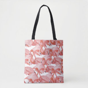 Bolso De Tela Acuarela Flamingo: Patrón sin foco