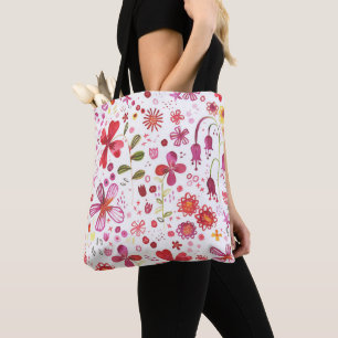 Bolso De Tela Acuarela floral