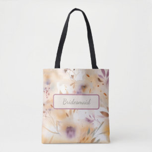 Bolso De Tela Acuarela floral botánica 