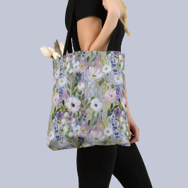 Bolso De Tela Acuarela Floral de Prado Suave