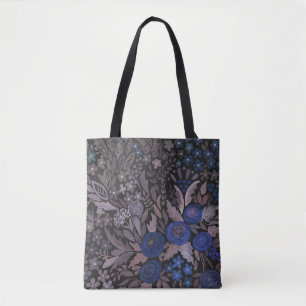 Bolso De Tela Acuarela floral flores pequeñas rosas de la marina
